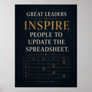 Poster Grandes Líderes Inspiram as Pessoas a Atualizar Pl