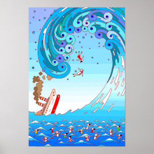 Poster Grandes ondas e naufrágios.