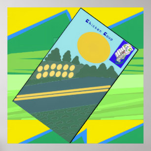 Poster Grandes Ovos Engraçados Atravessando a Estrada