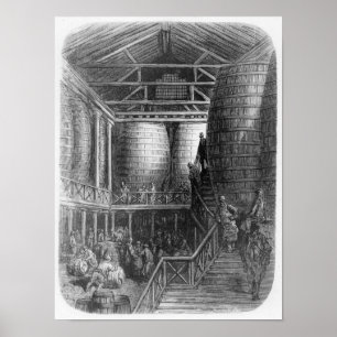 Pôster Grandes tambores em uma cervejaria