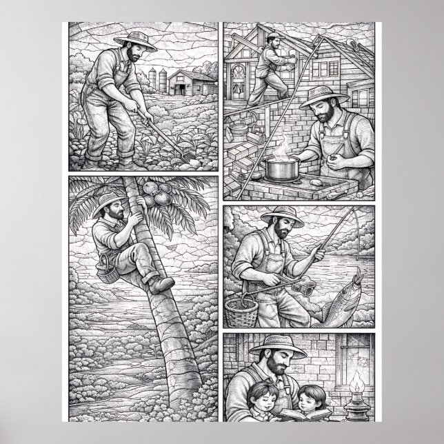 Poster Grandfather Dad Father's Day  (Frente)