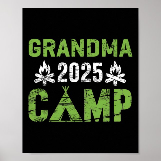 Poster Grandma Camp 2025 Family Vacation Summer Camping C (Frente)