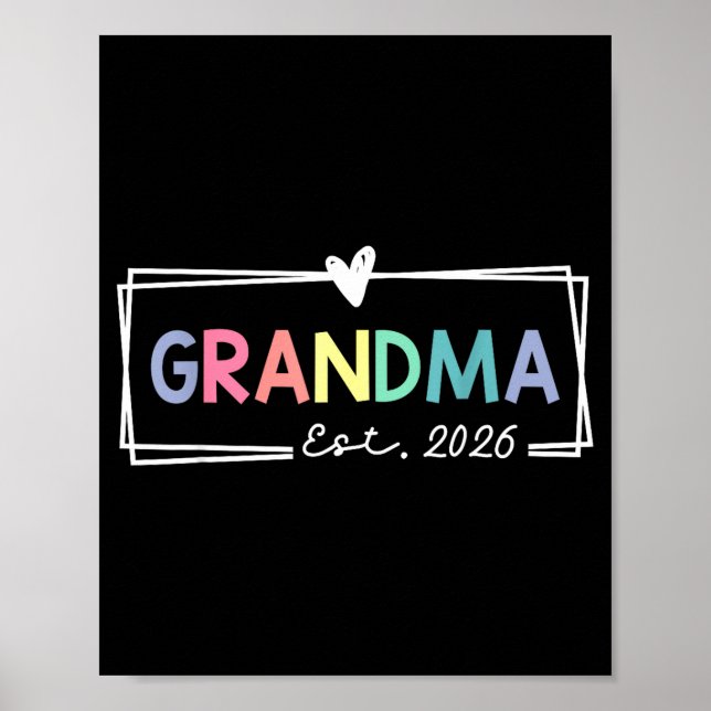 Poster Grandma Est 2026 Promoted To Grandma 2026 For Gran (Frente)