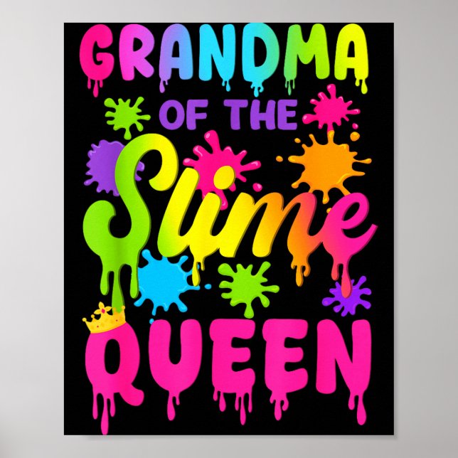 Poster Grandma Of The Slime Queen Birthday Girl Family Pa (Frente)