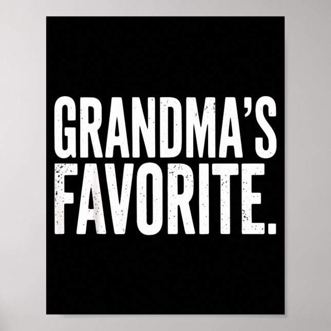 Poster Grandma's Favorite Funny Grandparent Granhild Vint (Frente)