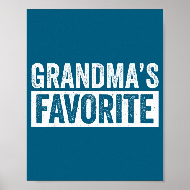 Poster Grandmas Favorite Grandson Funny Granhild Granddau (Frente)