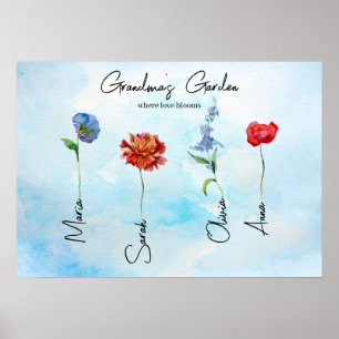 Poster Grandmas Garden Arte Personalizada Personalizada