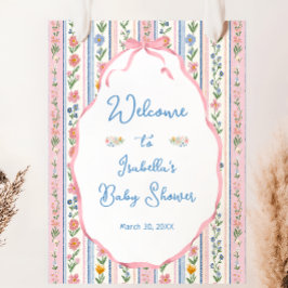Poster Grandmillennial Floral Baby Shower Welcome