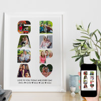 GRANDPA - Letra Cutout Photo Collage Nome dos Neto