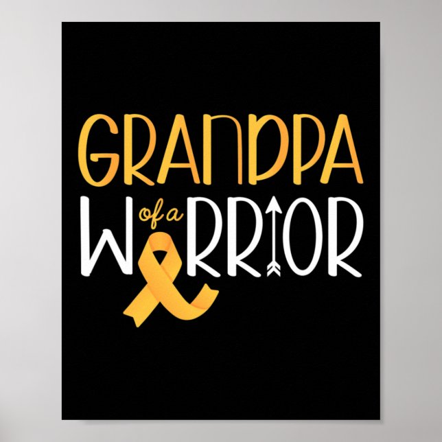 Poster Grandpa Of A Warrior I Childhood Cancer Awareness  (Frente)