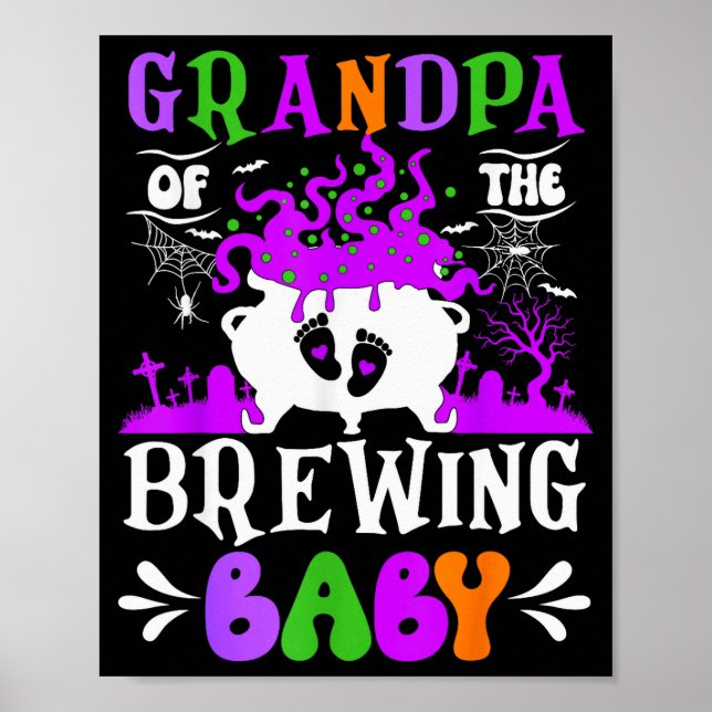 Poster Grandpa Of The Brewing Baby Grandpa To Be Hallowee (Frente)
