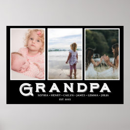 Poster Grandpa Photo Collage – Custom Grandkids Names