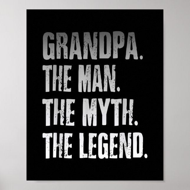 Poster Grandpa The Man The Myth The Legend Father's Day  (Frente)