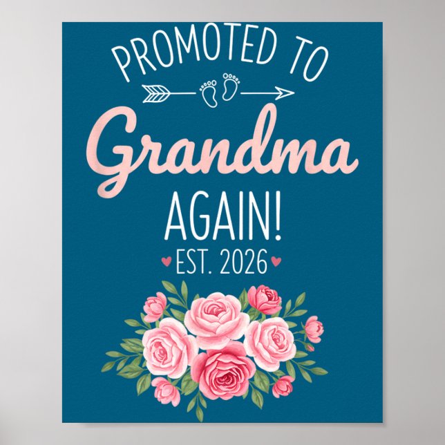 Poster Grandparent Promoted To Grandma Again Est. 2026, N (Frente)