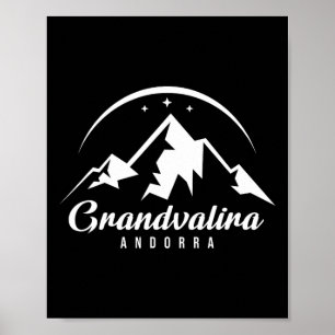 Poster Grandvalira Andorra Ski Resort Esquiando Snowboard