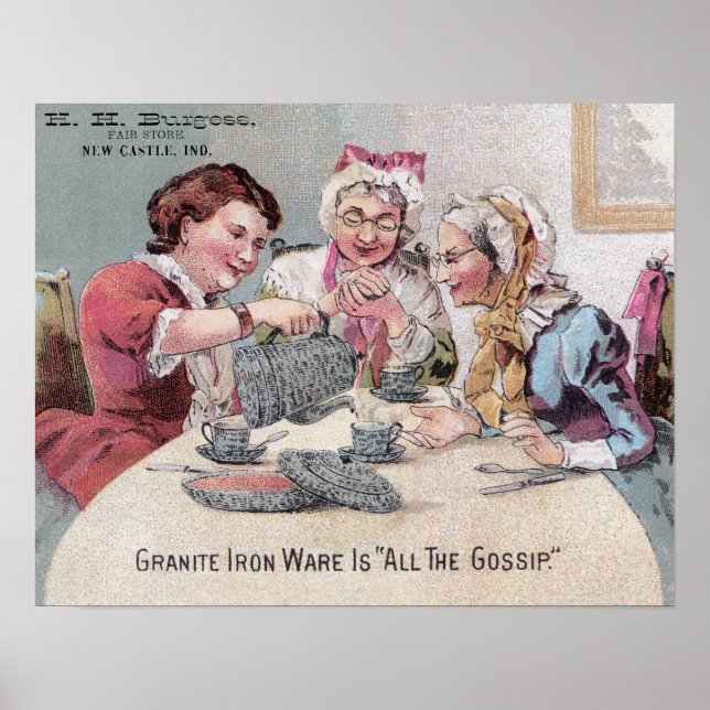 Pôster Granite Ironware Gossip Ad w Vendedor (Frente)