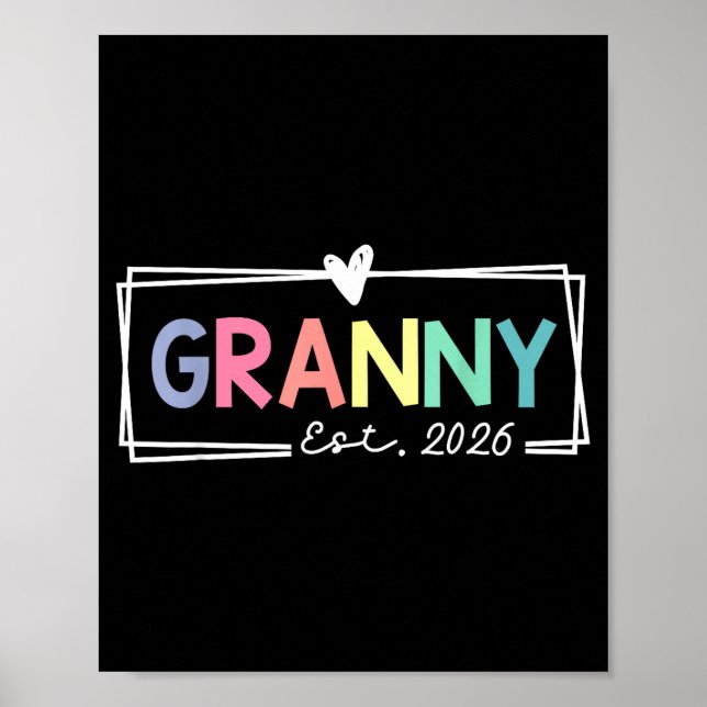 Poster Granny Est 2026 Promoted To Grandma 2026 For Grand (Frente)
