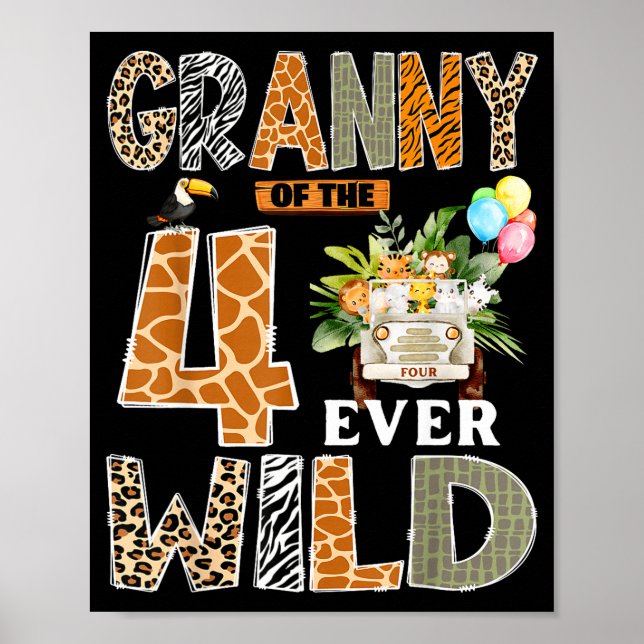 Poster Granny Of The Four Ever Wild Safari 4th Birthday B (Frente)