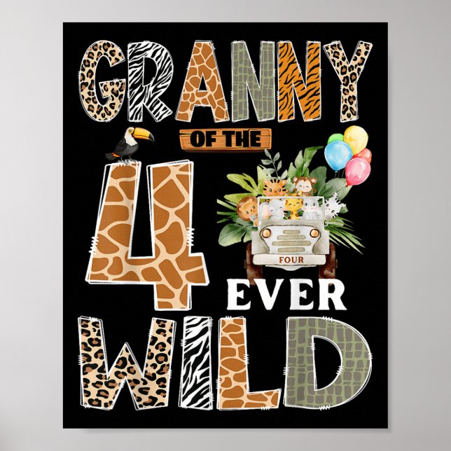 Poster Granny Of The Four Ever Wild Safari 4th Birthday B (Frente)