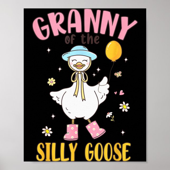 Poster Granny Of The Silly Goose First Birthday Family Ma (Frente)