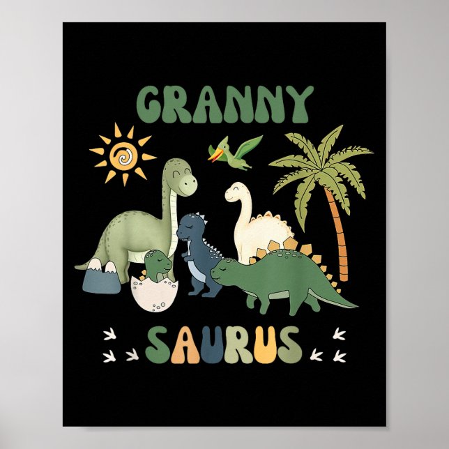 Poster Grannysaurus T Rex Dinosaur Granny Saurus Family M (Frente)