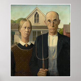 Poster Grant DeVolson Wood American Gothic