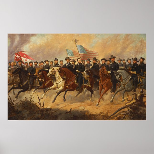 Poster Grant e seus generais por Ole Peter Hansen Balling (Frente)