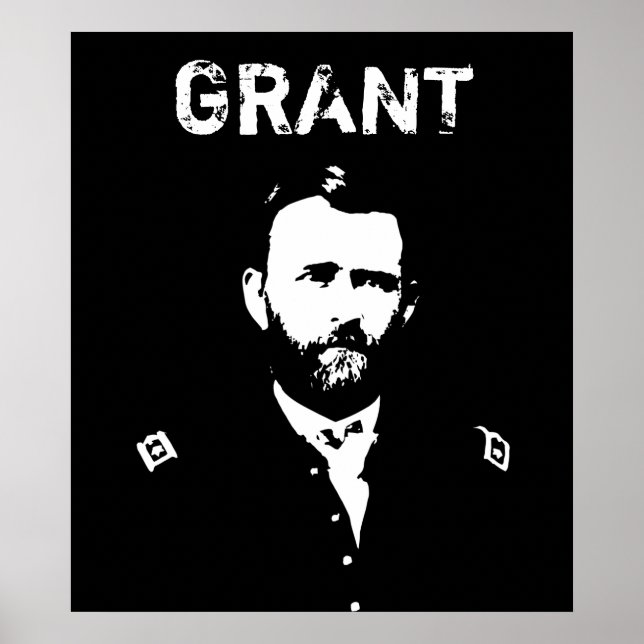 Pôster Grant — Preto e Branco (Frente)