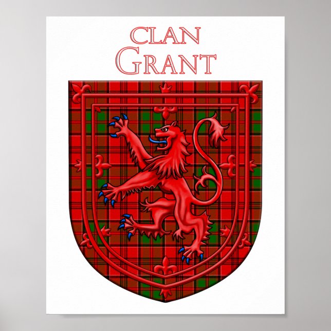Poster Grant Tartan Scottish Xadrez Lion Rampant (Frente)