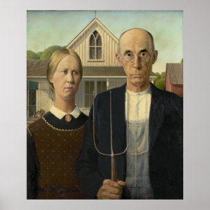 Pôster Grant Wood - American Gothic