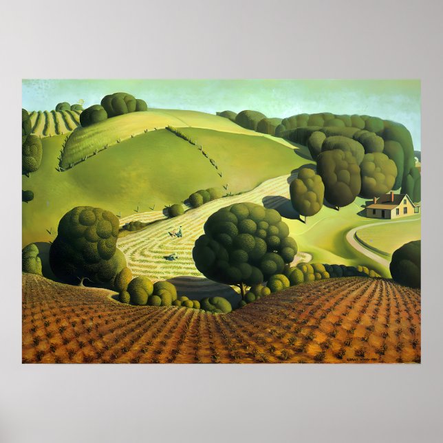 Poster Grant Wood - Jovem Milho (Frente)