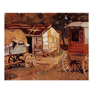 Pôster Grant Wood - Os Comerciantes de Cavalos