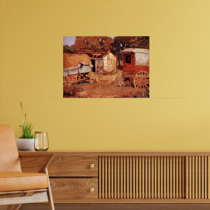 Poster Grant Wood - Os Comerciantes de Cavalos