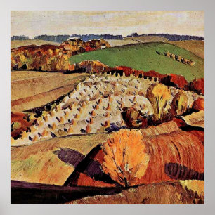 Poster Grant Wood trabalho de arte, Landscape