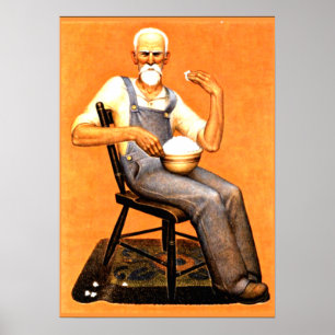 Poster Grant Wood - Vovô comendo pipoca