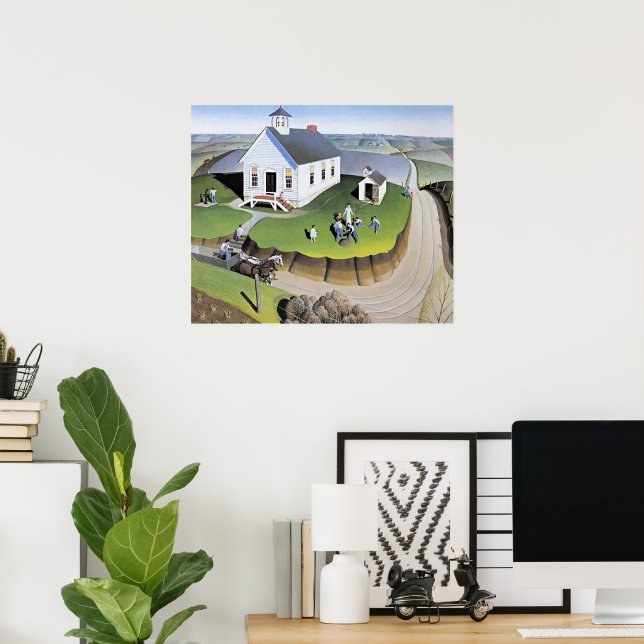 Poster Grant Wood's Arbor Day artwork (Escritório em casa)