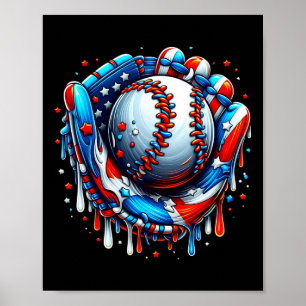 Poster Granulado de Sorvete de Beisebol Luvas de Beisebol