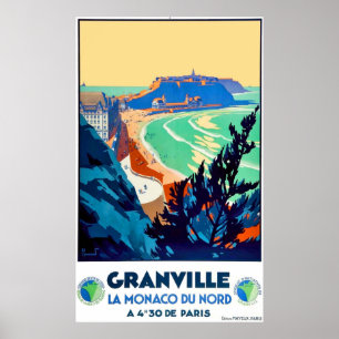 Poster Granville, France, Monaco do norte, vintage
