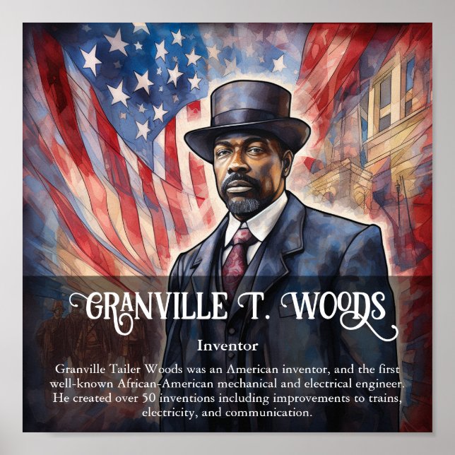 Poster Granville T Woods Black History Month Classroom (Frente)