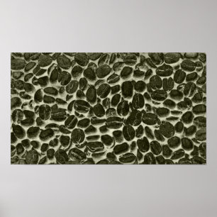 Poster grãos de café de cacau