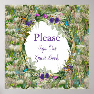 Poster Grãos e flores de primavera ecologicamente compat