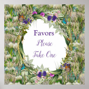 Poster Grãos e flores de primavera ecologicamente compat