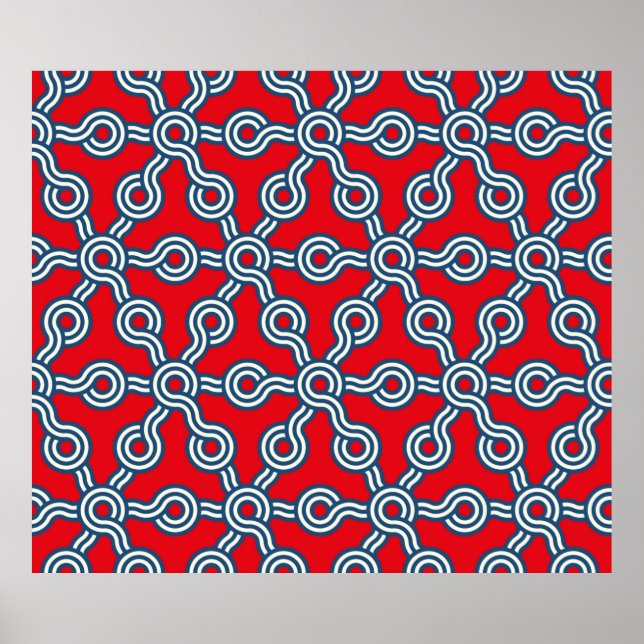 Poster graphic lattice seamless pattern with hexagons gri (Frente)