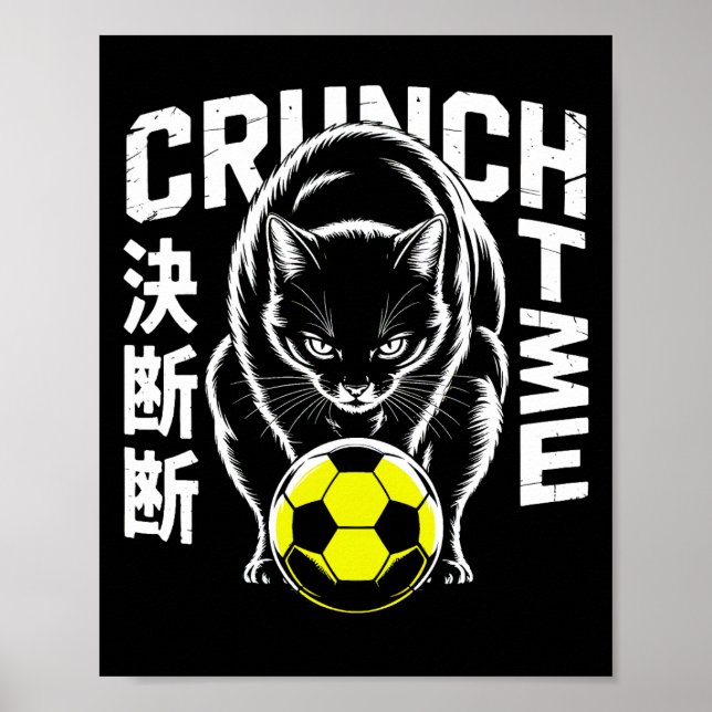 Poster Graphic Soccer Cat - Motivational Wall Art (Frente)