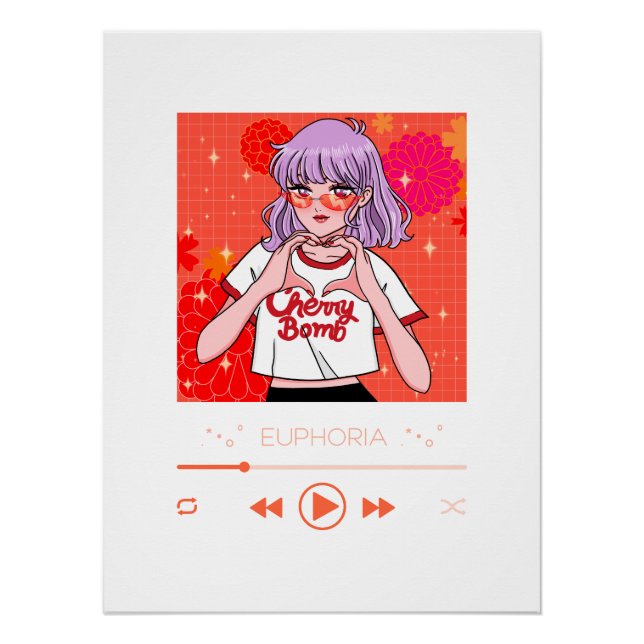 Pôster Graphic Tee Design | Anime Wall Art (Frente)