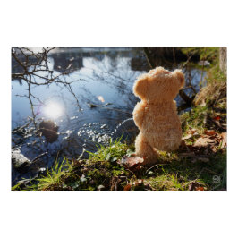 Pôster Grappige beer die ondeugend plast.