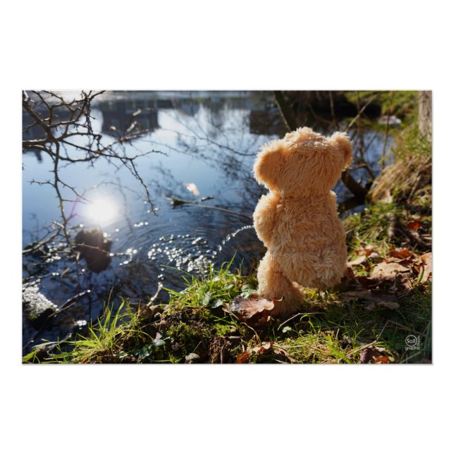 Pôster Grappige beer die ondeugend plast. (Frente)