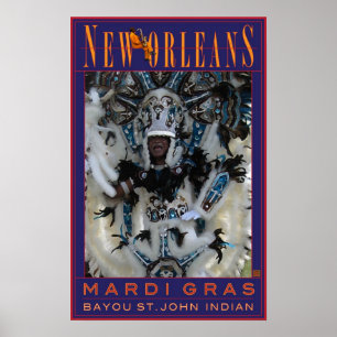 Poster Gras-Impressão de N'awlins Mardi