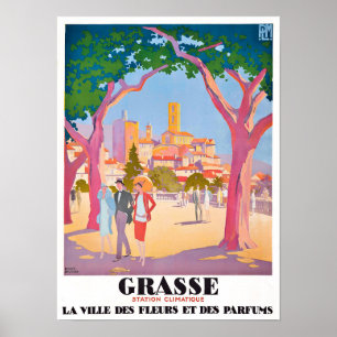 Poster Grasse France viagens vintage