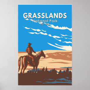 Poster Grasslands National Park Canada Viagem Art Vintage